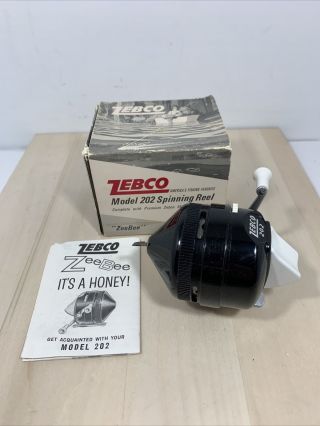 Vintage Zebco Zeebee Model 202 Fishing Reel Made In Usa