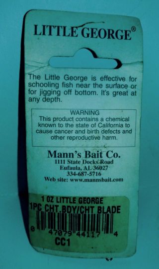 Vintage Manns Little George Fishing Lure - 1oz. 2
