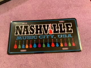 License Plate Tag Nashville Tennessee Tn Music City Usa Guitar
