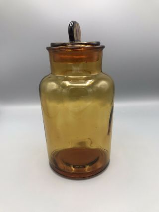VTG MCM Amber Glass Apothecary Canister Storage Jar 2