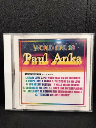Paul Anka World Star 23 Karaoke Classic Songs Cd Vintage