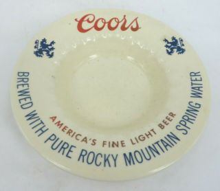 Vintage Adolph Coors Beer Ashtray Blue & Red Marked A Coors Co Golden Colorado