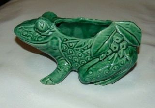 Vintage Mccoy Pottery Ceramic Green Frog Vase Planter