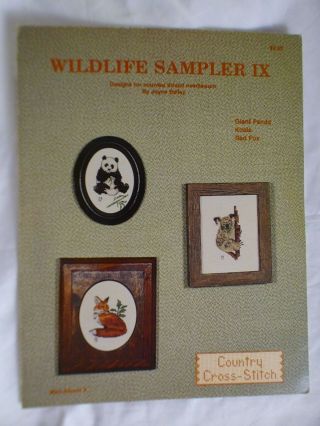 Vtg 1977 Wildlife Sampler Ix Counted Cross Stitch 3 Design Pattern Book Animals