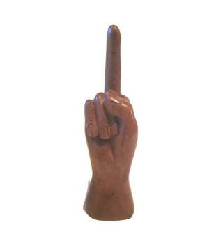 Wooden Hand Middle Finger Flipping Off Figurine