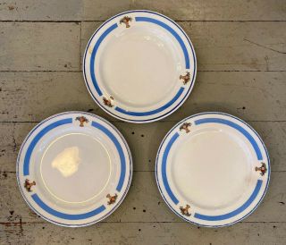 3 Vtg Plates From The Roosevelt Hotel Orleans La Plate 7” Shenango China