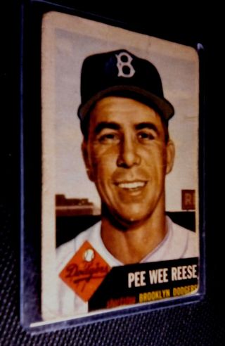 1953 Topps Pee Reese Brooklyn Dodgers 76 Baseball Card