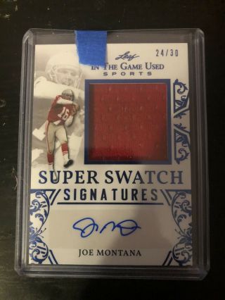 2020 Leaf In The Game Joe Montana Auto Jersey /30
