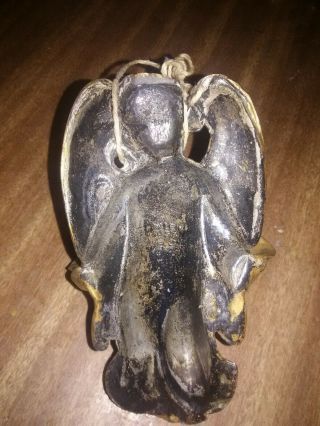 Antique Religious Angel Water Font Vintage cast iron 2