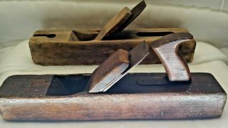 2 Vintage Ohio Tool Co.  Wood Hand Plane Sandusky Tool Block 16 " X 2 3/4 "