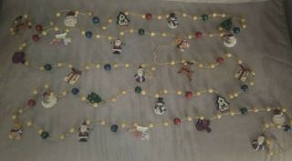 Vintage Hand Crafted With Beads,  Ornaments Perfect For Christmas Tree Garland