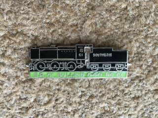 Vintage Southern Railway Bulleid Steam Train Enamel Pin Lapel Badge