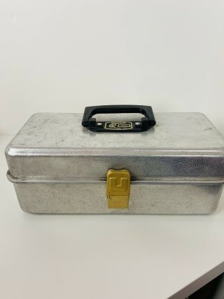 Vintage Umco Model 102a Tackle Box Aluminum Usa 2 Tier Grandpa Memories