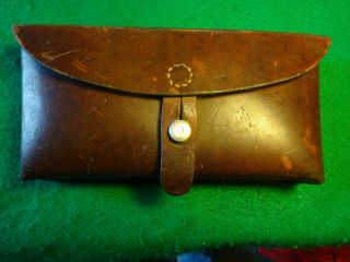 Vintage Leather Belt Ammo Whatever Pouch Marked F.  Hossmann Graden 65