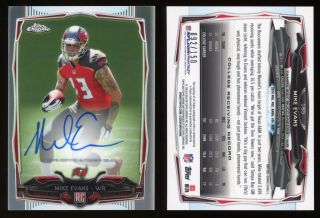 2014 Topps Chrome Refractor Auto /150 Mike Evans Rc 185 Tampa Bay Buccaneers