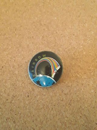 RAINBOW vintage pin badge 1980,  S MUSIC BADGE DOWN TO EARTH 3