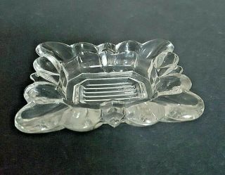 Vintage Art Deco Crystal Glass Ash Tray 3 - 1/4 X 2 - 3/4 "