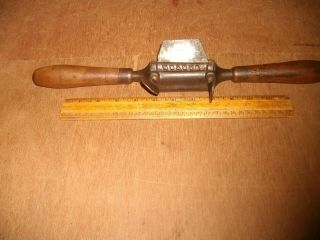 T565 Antique D.  R.  Barton 16 1/2 " Wood & Cast Iron Spoke Shave Draw Knife 1800 