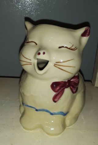 Vtg Collectible Shawnee Pottery Cat Kitten Puss In Boots Creamer