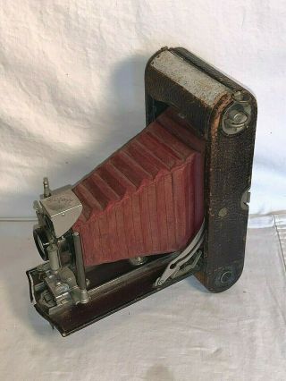 Vintage Antique Kodak 3 - A Model C Tb 25 50 100 Folding Camera Red Bellows C1910