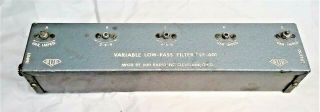 Vintage Bud Variable Radio Low Pass Ham Amateur Radio Filter Lf - 601