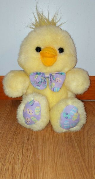 Vintage Cuddle Wit Easter Chicken Stuffed Plush Animal Toy 13 " Easter Eggs Chick