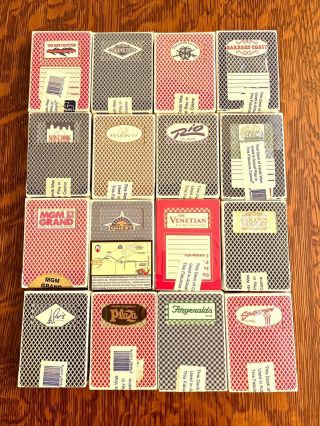 Las Vegas Casino 16 Decks Of Playing Cards.  Some Vintage.  On Tables &