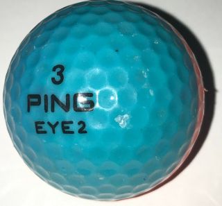 1 Vintage Two Tone Ping Eye 2 Karsten Teal & Orange Golf Ball (d - 4 - 7)