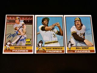 Dave Winfield 1976 Topps 160 Signed Autograph Hof San Diego Padres Vintage Auto