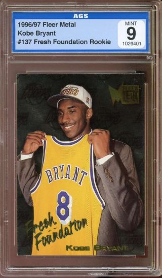Kobe Bryant Rookie Card 1996 - 97 Fleer Metal Ff 137 Ags 9