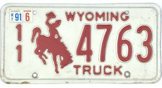 99 Cent 1991 Wyoming Truck License Plate Park County 4763