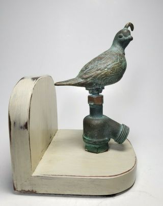 Vintage Brass Quail Spigot Faucet Figural Bird W/ Base