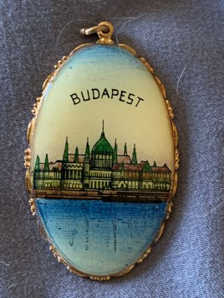 Vintage Souvenir Budapest Pendant Large Charm