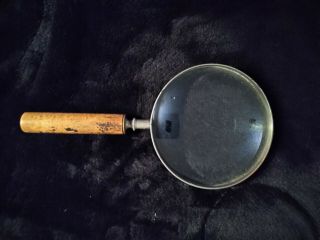Vintage Antique B & L Opt.  Co.  Magnifying Glass Wood Handle - Bausch & Lomb