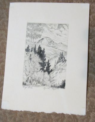 Vintage Lyman Byxbe Etching Pencil Signed & Titled Long 