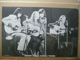Crosby,  Stills Nash & Young Cult Vintage Poster Rock Band 1970 Inv 6112