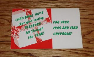 1949 1950 Chevrolet Christmas Accessories Foldout Sales Brochure 49 50 Chevy