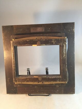 Antique Ansco Mahogany,  Brass Wood Film Adapter Back Studio Camera