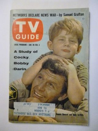 N Calif.  Jan 28 1961 Tv Guide Andy Griffith Ron Howard Marlo Thomas Bobby Darin
