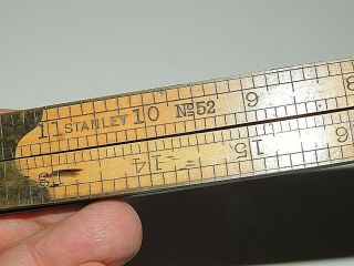 Vintage Antique Boxwood Brass Stanley Rule & Level Co No.  52 24” Folding Ruler 2
