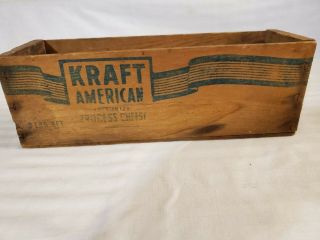 Vintage Kraft American Process Cheese 5 Pound Wooden Box,