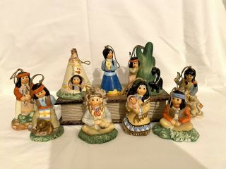 9 Vintage Enesco Jim Shore Approx 4” Indian Bells/ Ornaments/ Figurines