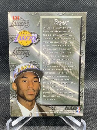 1996 - 97 Kobe Bryant Fleer Metal 137 Fresh Foundation ROOKIE CARD 2