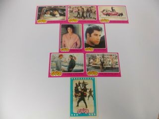 Vintage 1978 Grease Trading Cards - 7 Cards & 1 Stickers
