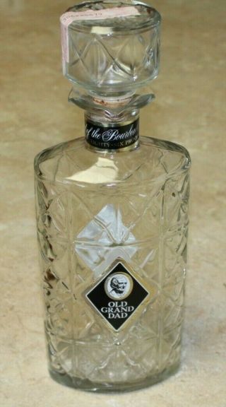Vintage Old Grand Dad Whiskey Bottle Decanter 4/5 Empty