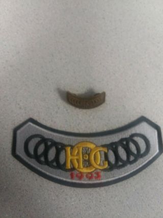 1993 Hog Patch And Pin Harley Davidson Owners Group Member Rocker Hd Mc Club Set