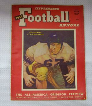 Vintage 1951 Illustrated Football Annual Richter All American Gridiron Preview