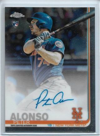2019 Topps Chrome Peter Pete Alonso Rc Auto Mets Autograph Rookie