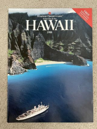 1988 American Hawaii Cruises Ss Independence Constitution Cruise Ship Brochure