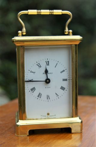 French 9 Jewelled Brass 8 Day Carriage Clock By Bayard